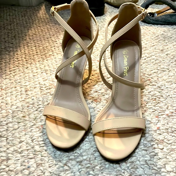 Dream pairs Nude Open Toe Pump Sandals - Picture 1 of 4